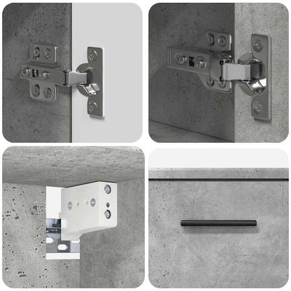 vidaXL Bathroom Furniture Set with Drawer 2 pcs Concrete Grey