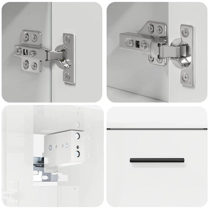 vidaXL Bathroom Furniture Set with Drawer 2 pcs High Gloss White