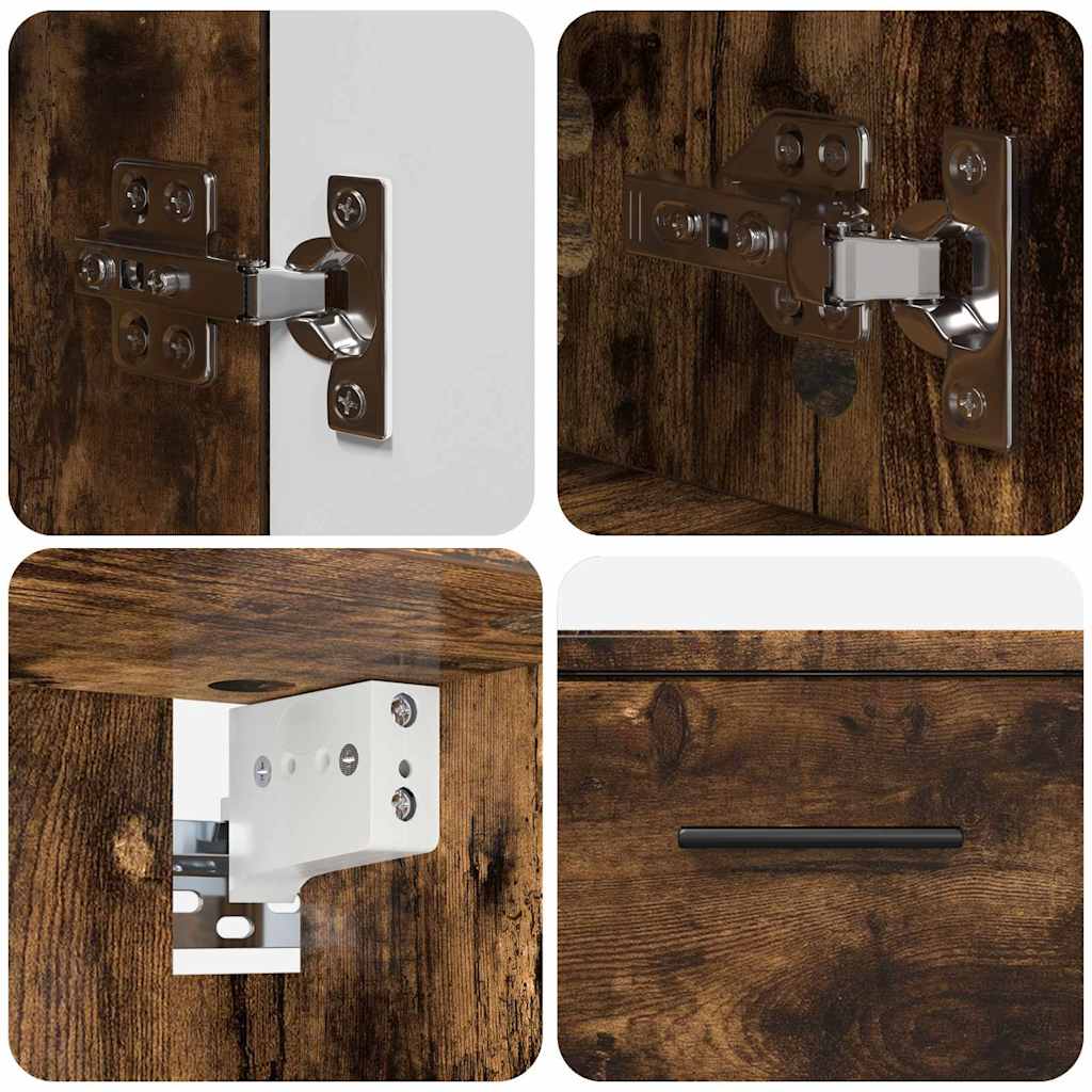 vidaXL Bathroom Furniture Set 2 pcs Smoked Oak