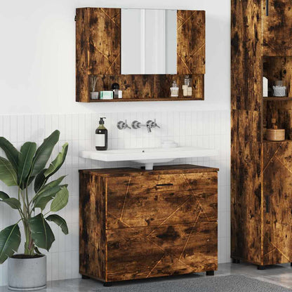 vidaXL Bathroom Furniture Set 2 pcs Smoked Oak