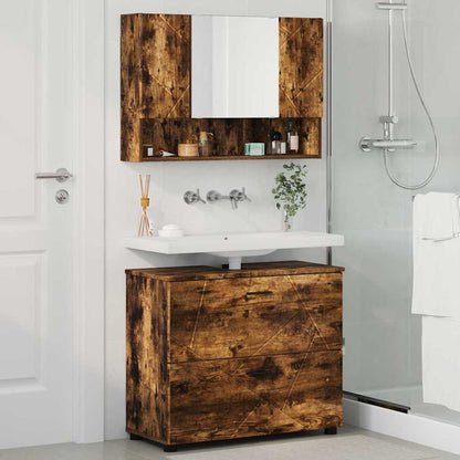 vidaXL Bathroom Furniture Set 2 pcs Smoked Oak