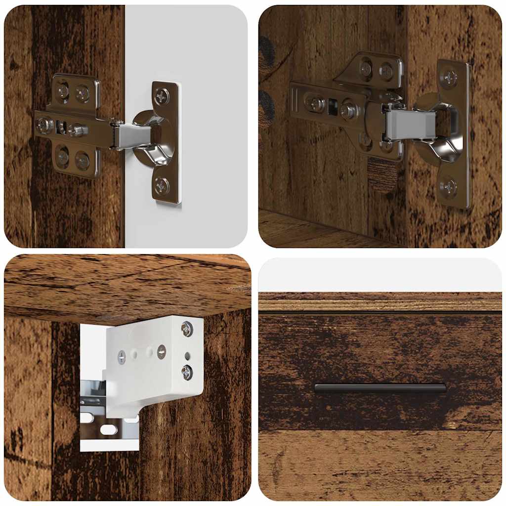 vidaXL Bathroom Furniture Set 2 pcs Old Wood Engineered Wood and Metal