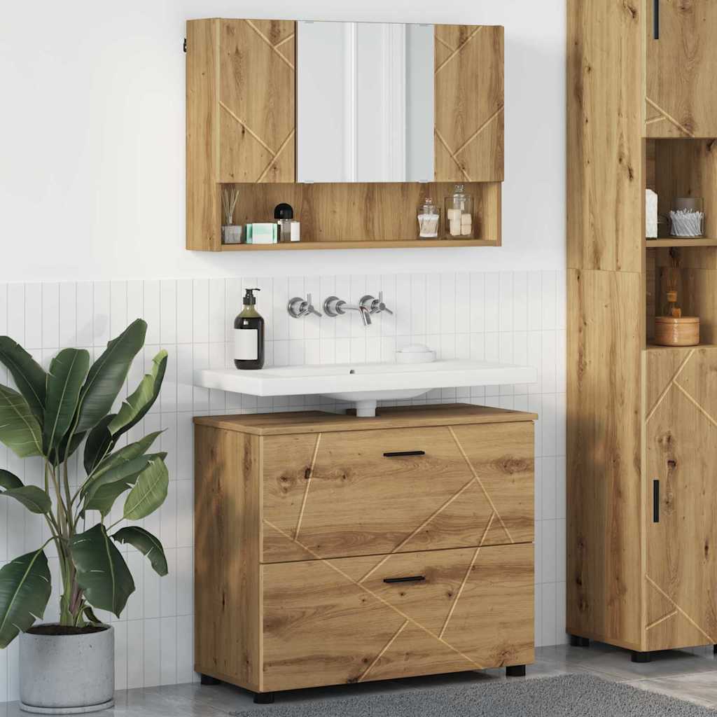 vidaXL Bathroom Furniture Set 2 pcs Artisan Oak