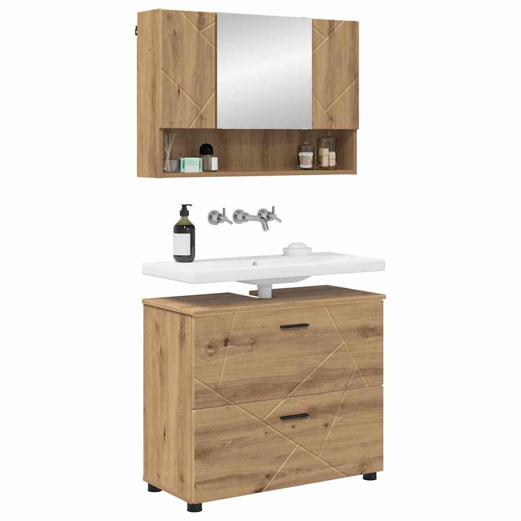 vidaXL Bathroom Furniture Set 2 pcs Artisan Oak