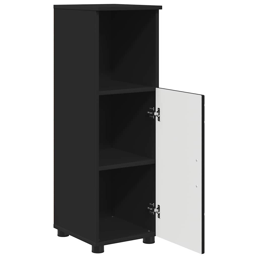 vidaXL Bathroom Furniture Set 3 pcs Black Engineered Wood and Metal
