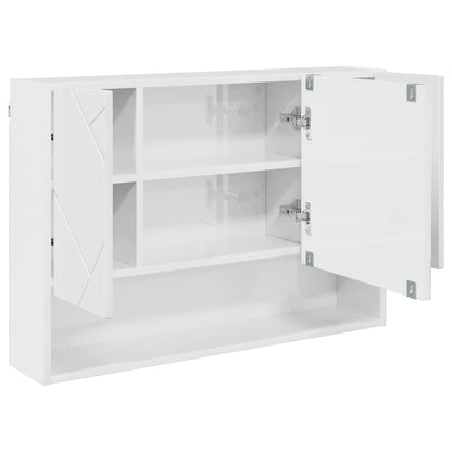 vidaXL Bathroom Furniture Set with Drawer 3 pcs High Gloss White
