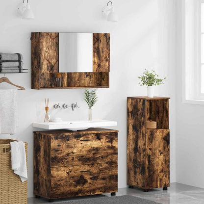 vidaXL Bathroom Furniture Set 3 pcs Smoked Oak
