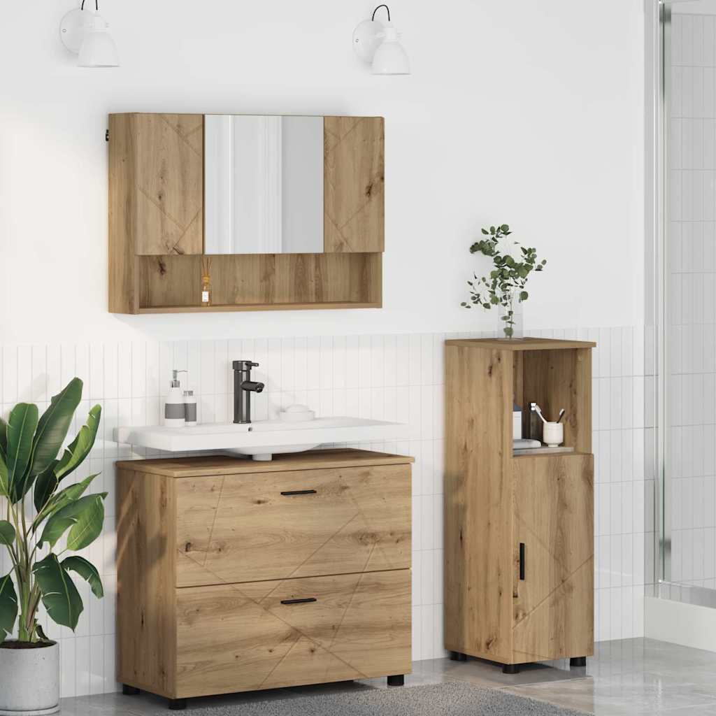 vidaXL Bathroom Furniture Set 3 pcs Artisan Oak