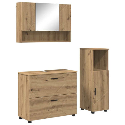 vidaXL Bathroom Furniture Set 3 pcs Artisan Oak