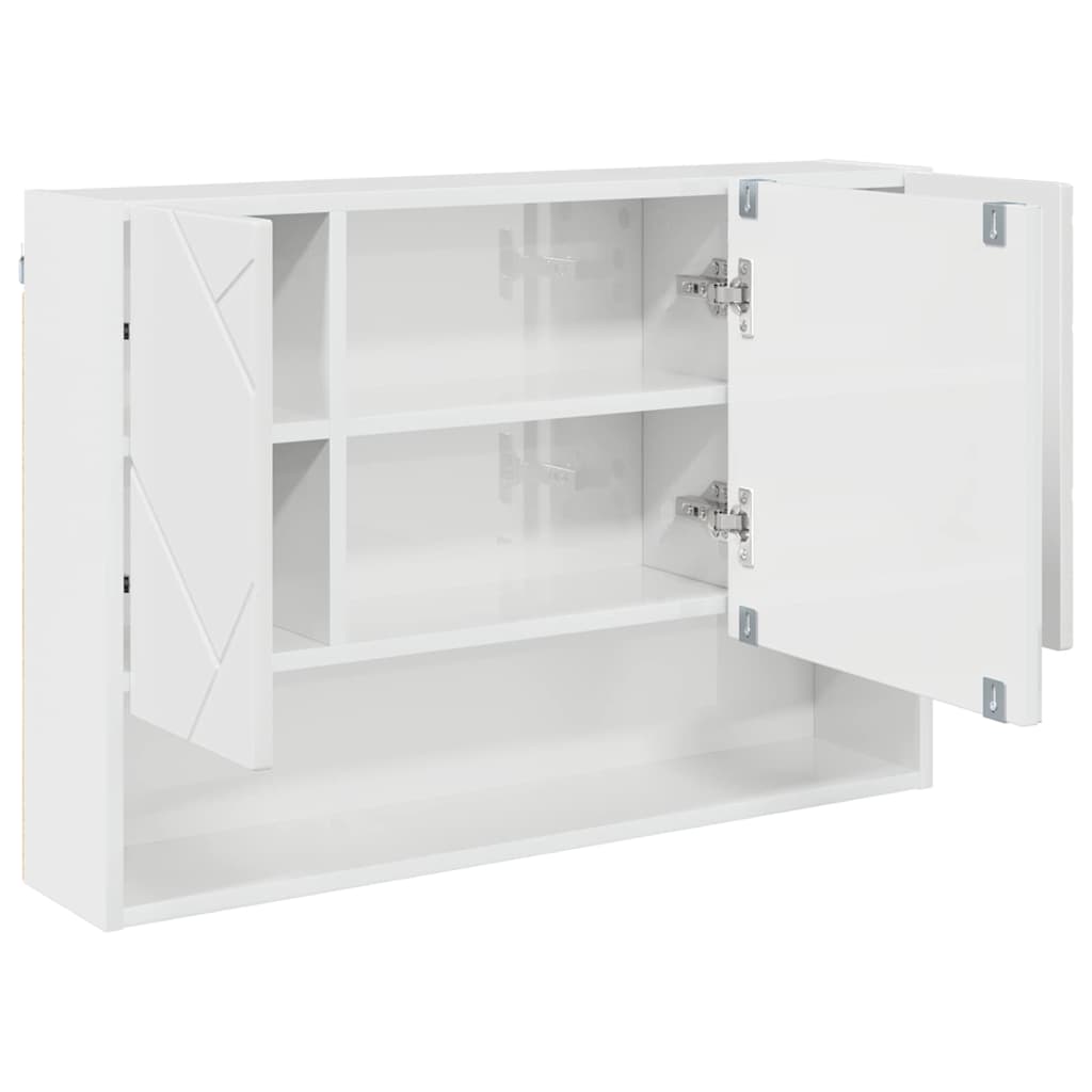 vidaXL Bathroom Furniture Set with Drawer 3 pcs High Gloss White