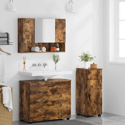 vidaXL Bathroom Furniture Set 3 pcs Smoked Oak