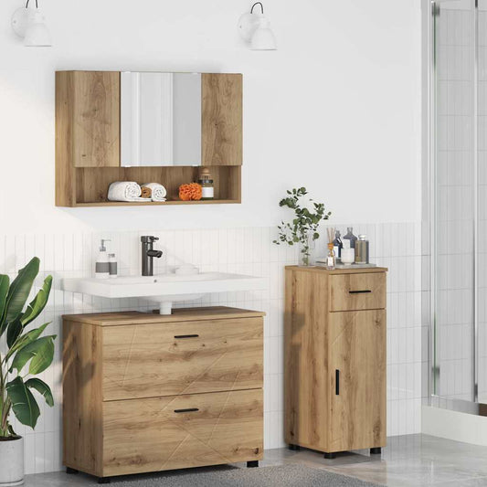 vidaXL Bathroom Furniture Set 3 pcs Artisan Oak
