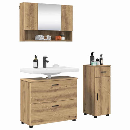 vidaXL Bathroom Furniture Set 3 pcs Artisan Oak