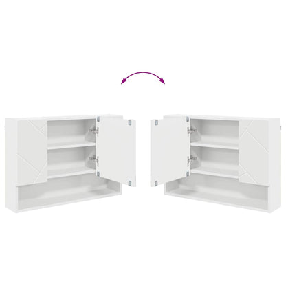 vidaXL Bathroom Furniture Set 4 pcs White Engineered Wood and Metal