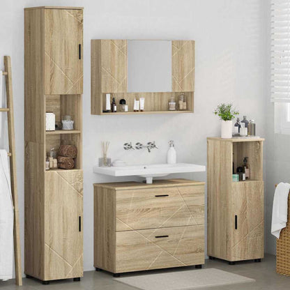 vidaXL Bathroom Furniture Set with Drawer with Shelf 4 pcs Sonoma Oak