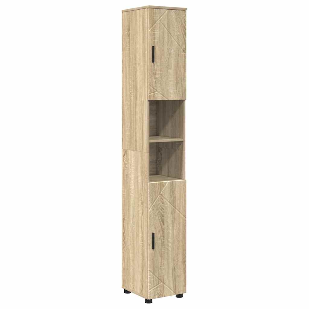 vidaXL Bathroom Furniture Set with Drawer with Shelf 4 pcs Sonoma Oak