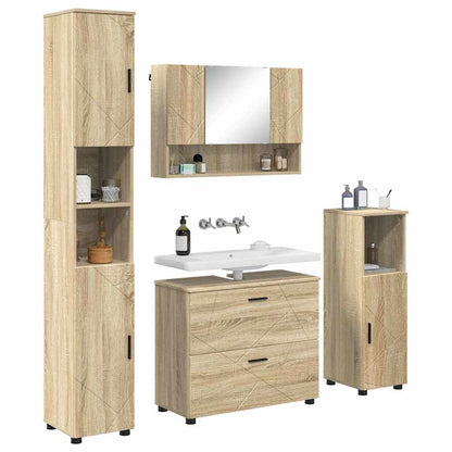 vidaXL Bathroom Furniture Set with Drawer with Shelf 4 pcs Sonoma Oak