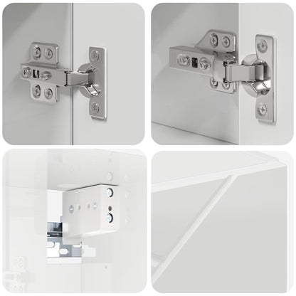 vidaXL Bathroom Furniture Set with Drawer 4 pcs High Gloss White