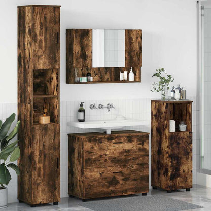 vidaXL Bathroom Furniture Set 4 pcs Smoked Oak