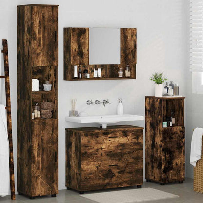 vidaXL Bathroom Furniture Set 4 pcs Smoked Oak