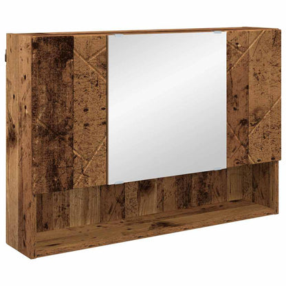 vidaXL Bathroom Furniture Set 4 pcs Old Wood Engineered Wood and Metal