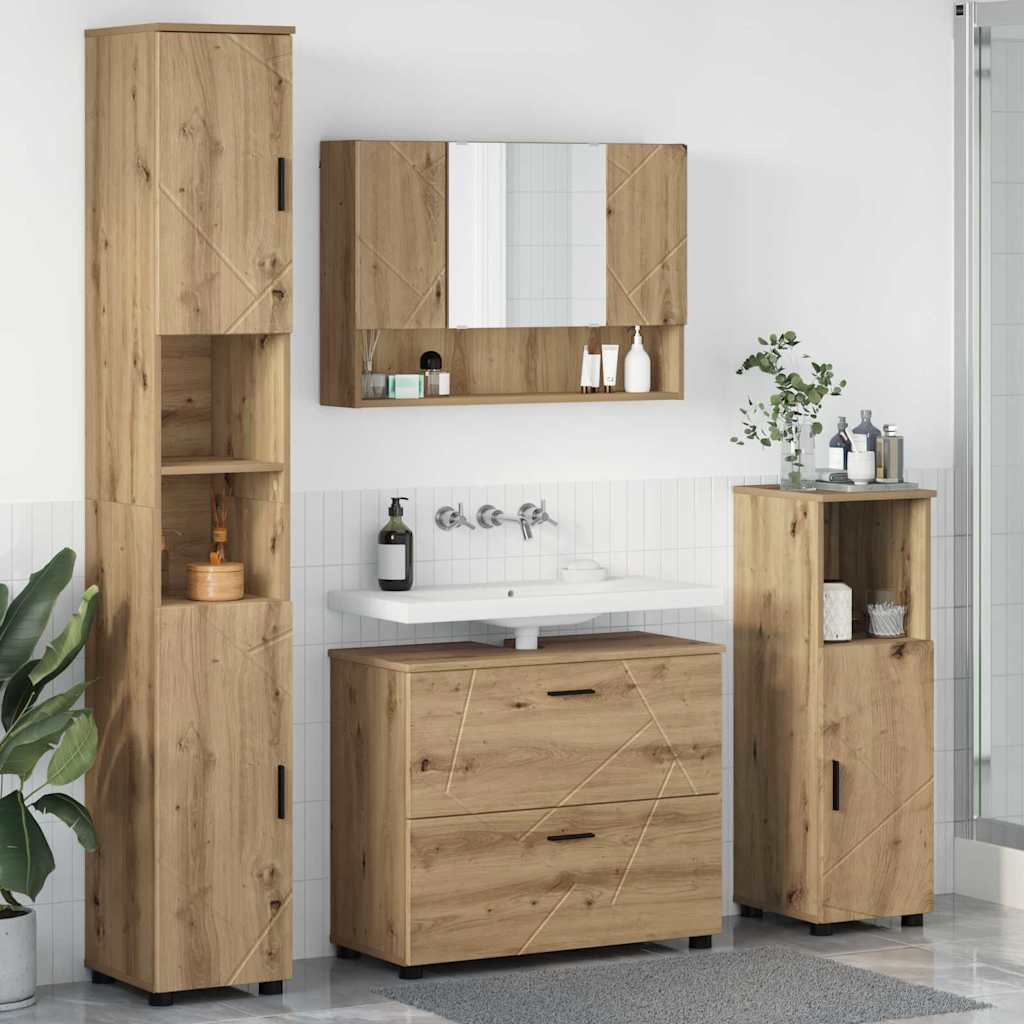 vidaXL Bathroom Furniture Set 4 pcs Artisan Oak