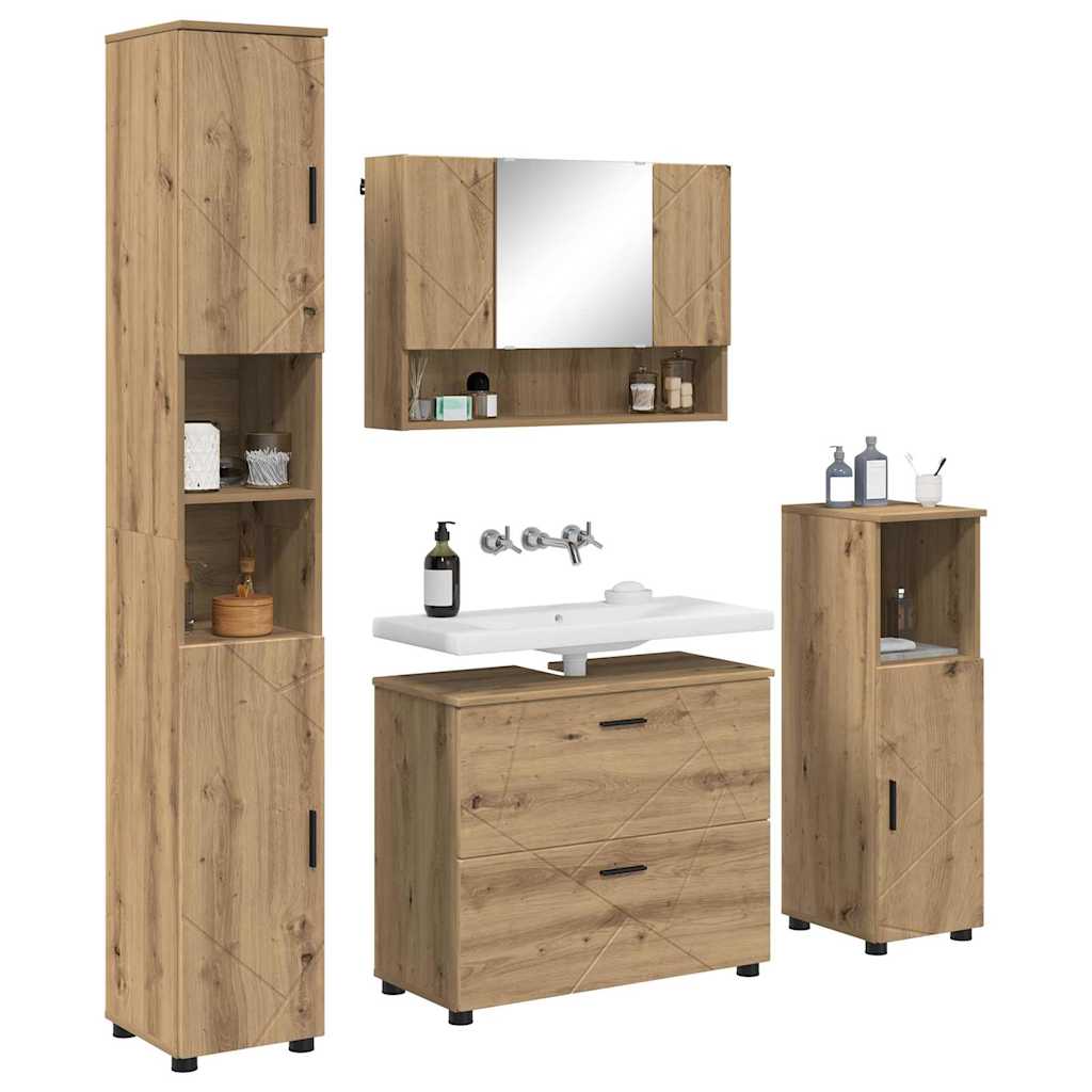 vidaXL Bathroom Furniture Set 4 pcs Artisan Oak