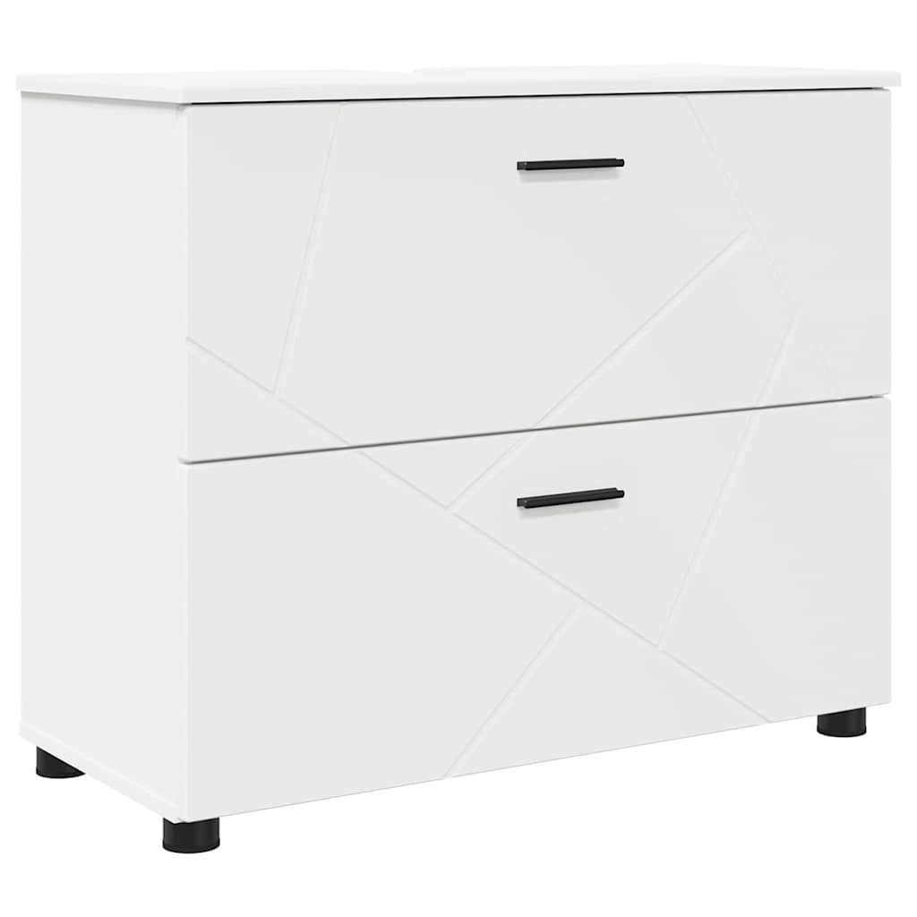 vidaXL Bathroom Furniture Set 4 pcs White Engineered Wood and Metal