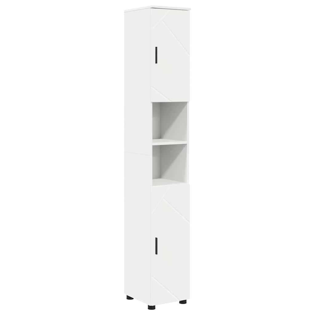 vidaXL Bathroom Furniture Set 4 pcs White Engineered Wood and Metal
