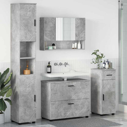 vidaXL Bathroom Furniture Set with Drawer 4 pcs Concrete Grey