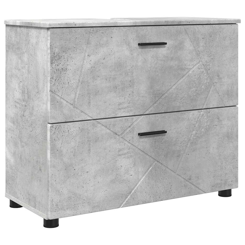vidaXL Bathroom Furniture Set with Drawer 4 pcs Concrete Grey