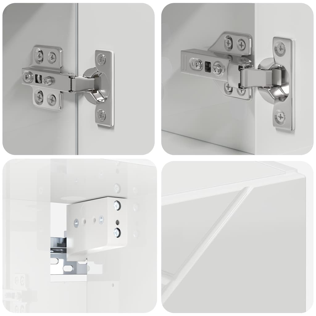 vidaXL Bathroom Furniture Set with Drawer 4 pcs High Gloss White