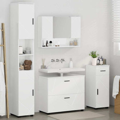vidaXL Bathroom Furniture Set with Drawer 4 pcs High Gloss White