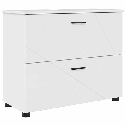 vidaXL Bathroom Furniture Set with Drawer 4 pcs High Gloss White