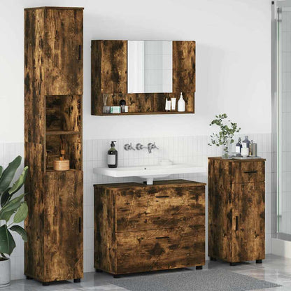vidaXL Bathroom Furniture Set 4 pcs Smoked Oak