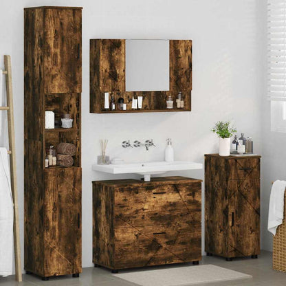 vidaXL Bathroom Furniture Set 4 pcs Smoked Oak