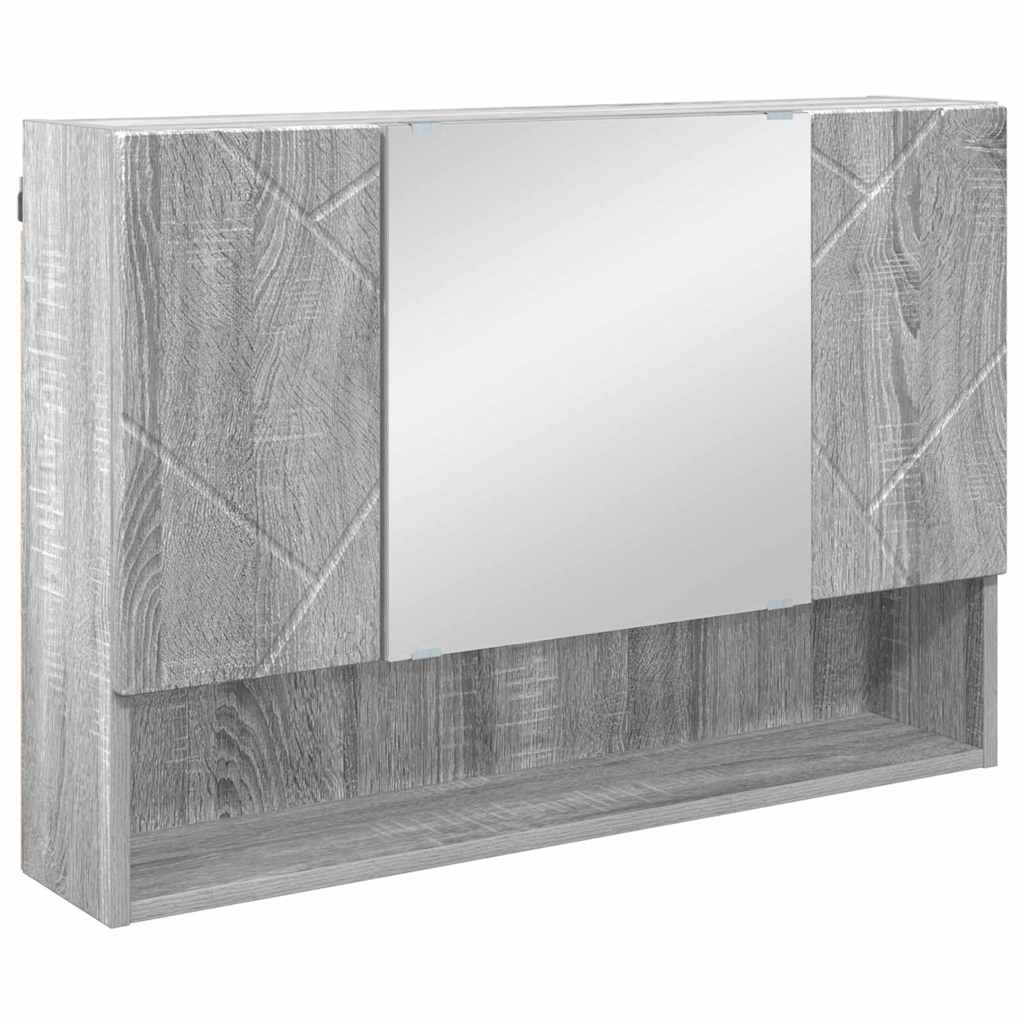 vidaXL Bathroom Furniture Set with Drawer with Shelf 4 pcs Grey Sonoma