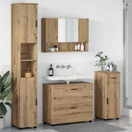 vidaXL Bathroom Furniture Set 4 pcs Artisan Oak