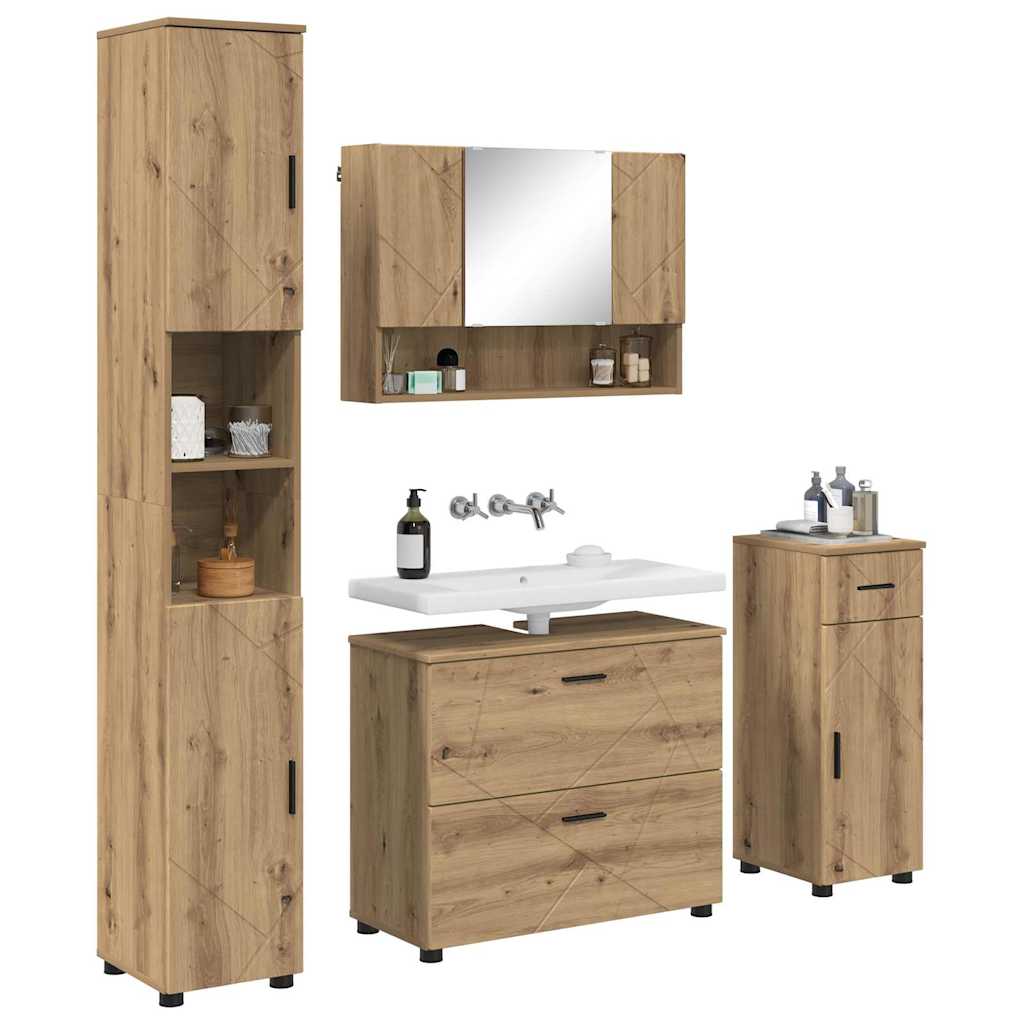 vidaXL Bathroom Furniture Set 4 pcs Artisan Oak