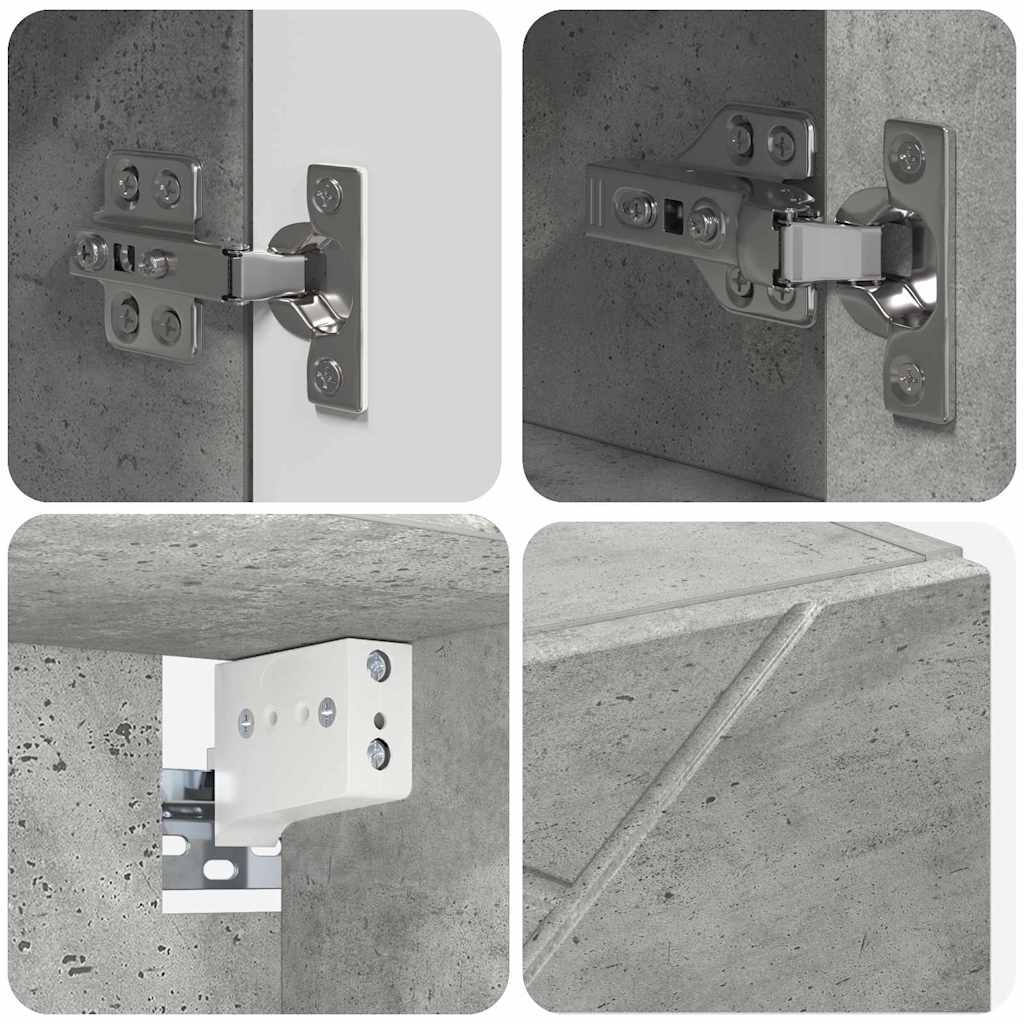 vidaXL Bathroom Furniture Set with Drawer 5 pcs Concrete Grey