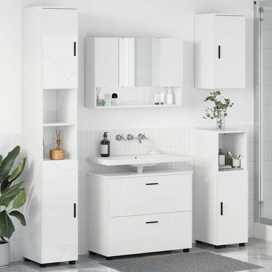 vidaXL Bathroom Furniture Set 5 pcs High Gloss White