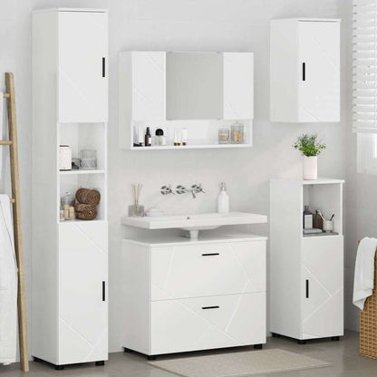 vidaXL Bathroom Furniture Set with Drawer 5 pcs High Gloss White