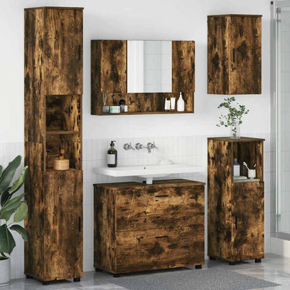 vidaXL Bathroom Furniture Set 5 pcs Smoked Oak