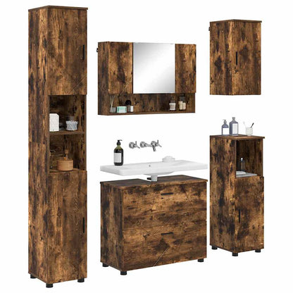 vidaXL Bathroom Furniture Set 5 pcs Smoked Oak