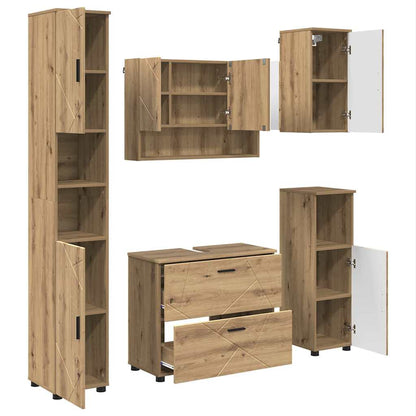 vidaXL Bathroom Furniture Set 5 pcs Artisan Oak