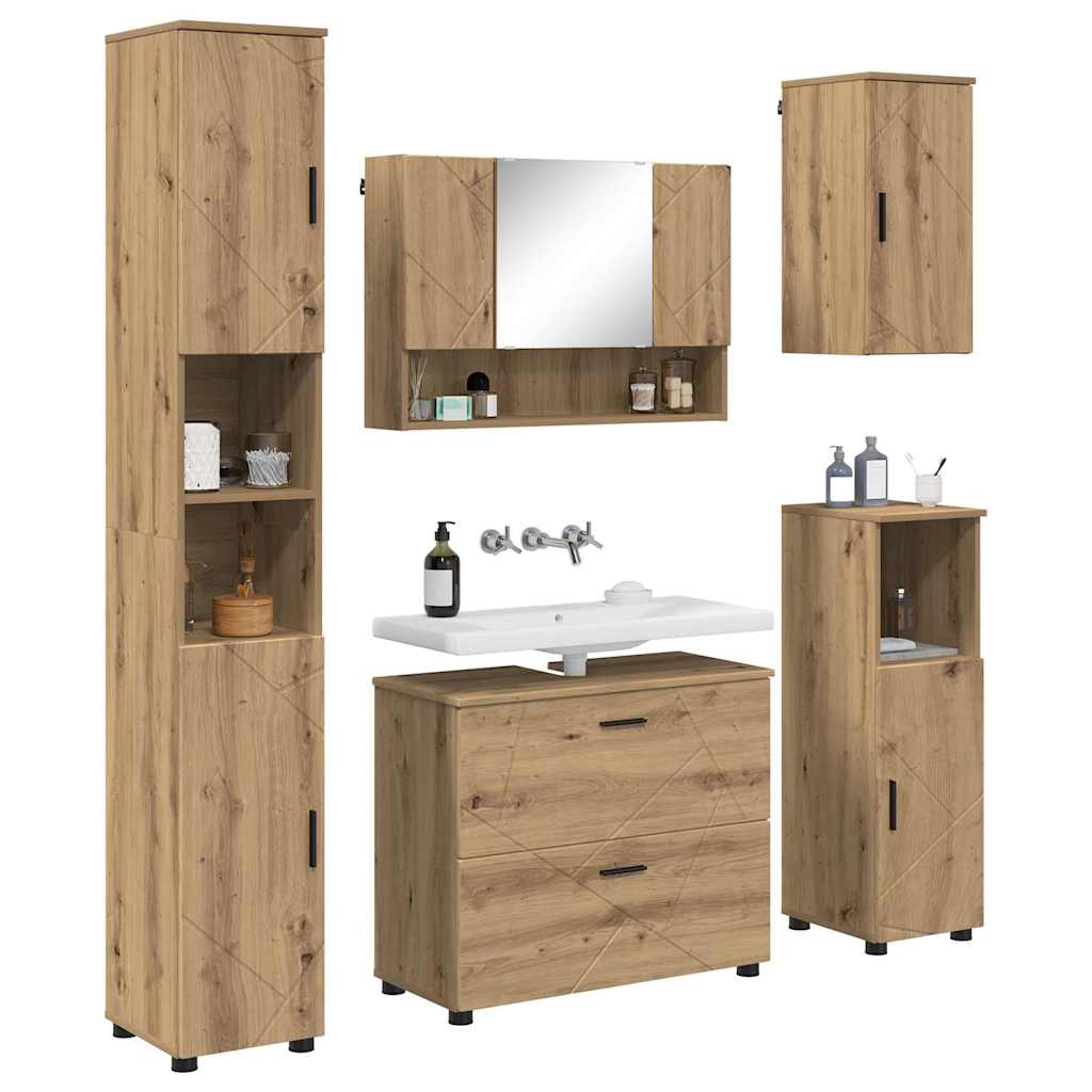 vidaXL Bathroom Furniture Set 5 pcs Artisan Oak