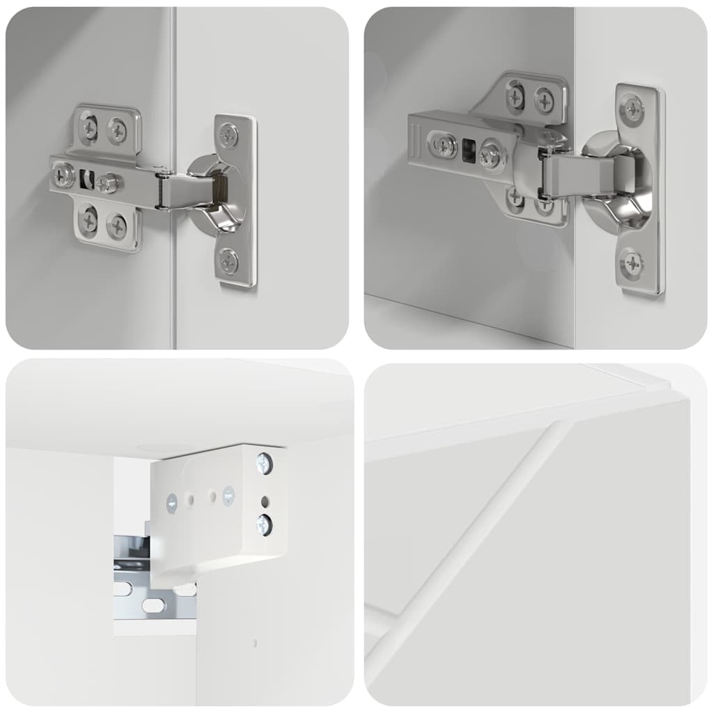 vidaXL Bathroom Furniture Set 5 pcs White Engineered Wood and Metal