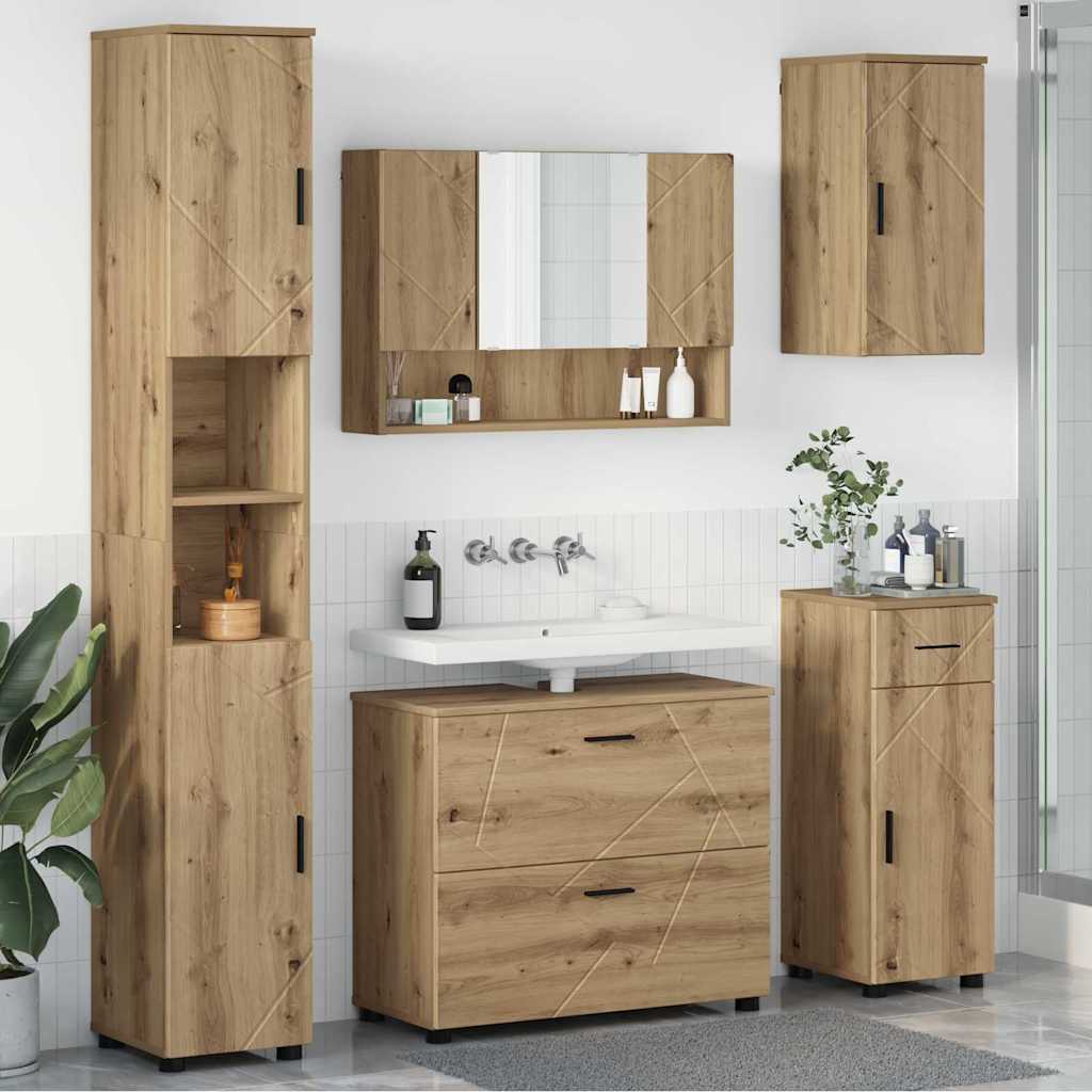 vidaXL Bathroom Furniture Set 5 pcs Artisan Oak