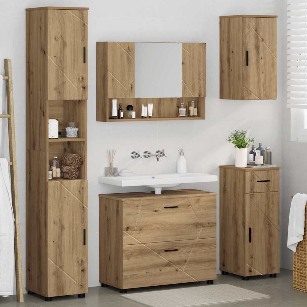 vidaXL Bathroom Furniture Set 5 pcs Artisan Oak