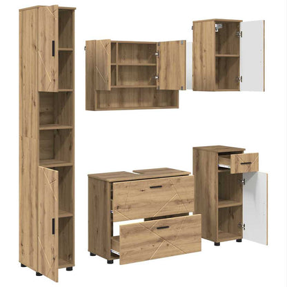 vidaXL Bathroom Furniture Set 5 pcs Artisan Oak